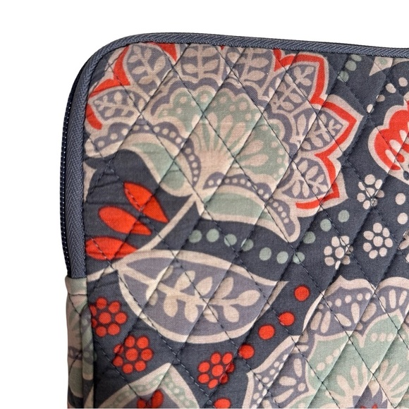 3x25* Vera Bradley Laptop Padded Sleeve Nomadic Floral 11x14” Mint Coral Grey - Picture 5 of 12